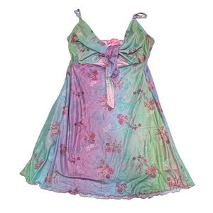 Dolls Kill Sugar Thrillz size large pixie spritzer butterfly dress colorful